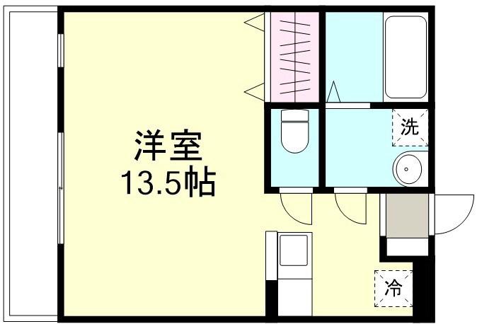 プレミアムコート乙島(ワンルーム/1階)の間取り写真