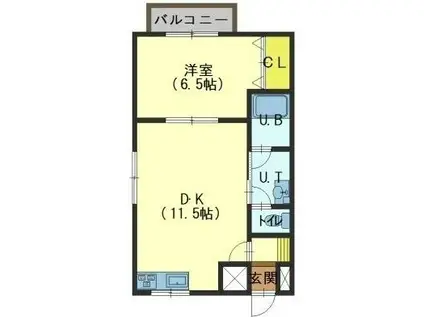 メゾンパティオ(1LDK/2階)の間取り写真