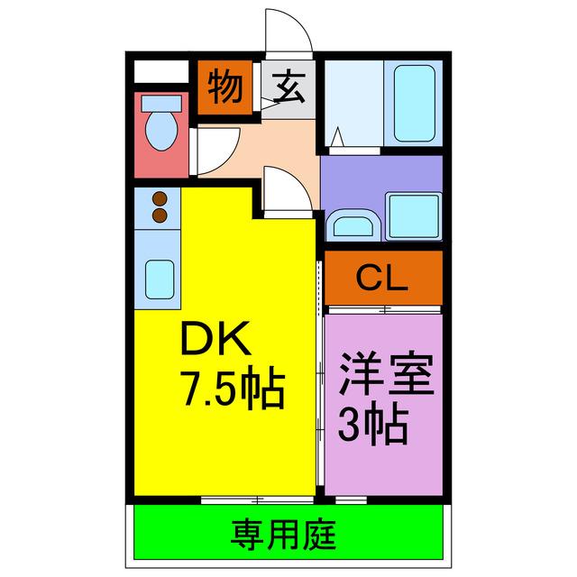 アバンセM(1DK/1階)の間取り写真