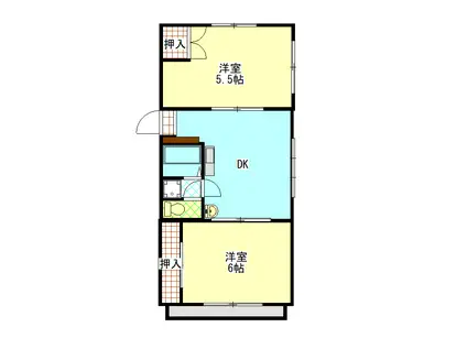 アクア21(2DK/2階)の間取り写真