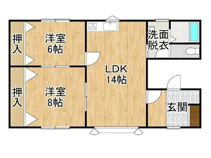ミレー館A(2LDK/2階)の間取り写真