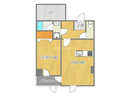 COCOハウス西葛西(1DK/5階)の間取り写真