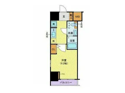 ジェノヴィア白金台グリーンヴェール(1K/9階)の間取り写真