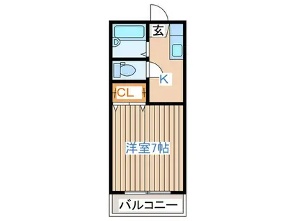 S.クレア原町(1K/1階)の間取り写真