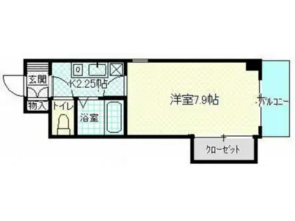 ヴィアーレ古市(1K/5階)の間取り写真