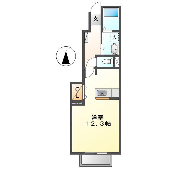 NOWLIFEB(1K/1階)の間取り写真