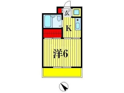 エルピス(1K/4階)の間取り写真