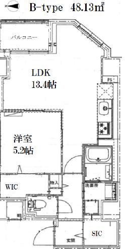 PREMIUM STAGE NAO(1LDK/4階)の間取り写真