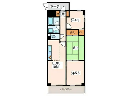 ライオンズマンション横浜鴨居(3LDK/4階)の間取り写真