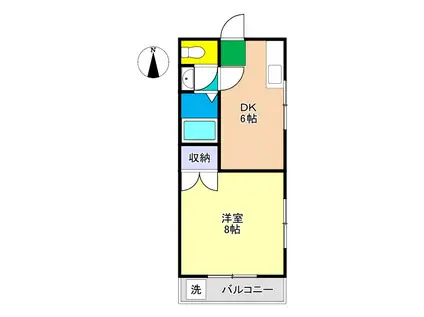 町田ハイツ(1DK/1階)の間取り写真