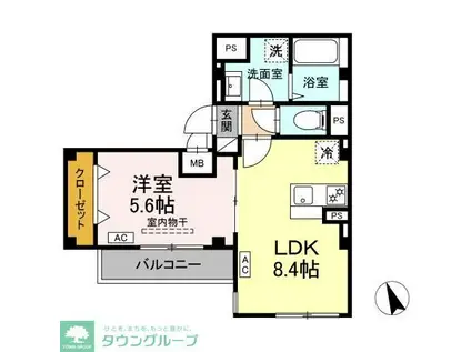 SKEY RESIDENCE塚越(1LDK/1階)の間取り写真