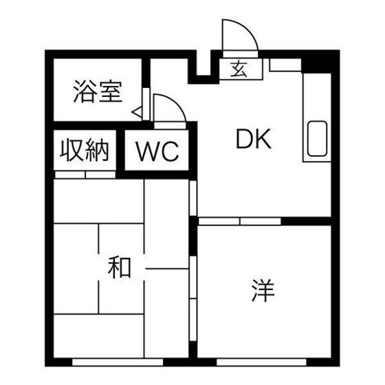 HIZUKURI1(2DK/3階)の間取り写真