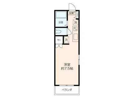 エスペランサ湘南 A(ワンルーム/2階)の間取り写真