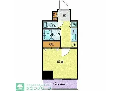 スカイコートヴィーダ五反田ウエスト(1K/6階)の間取り写真