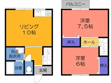 ガーデンコーポ柏木田(2LDK/1階)の間取り写真