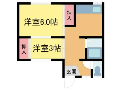 ブロイド平井(2DK/2階)の間取り写真