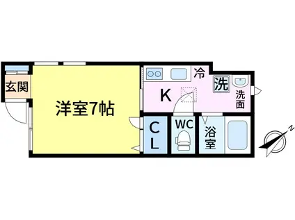 WHITE BASE ホワイトベース(1K/1階)の間取り写真