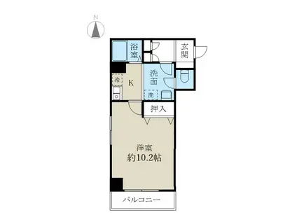 リバティープラザ花園I(1K/2階)の間取り写真