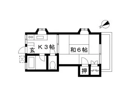 第1ストリーム(1K/1階)の間取り写真