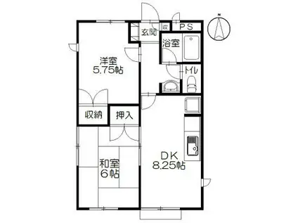 チェリーハウス小和田(2DK/1階)の間取り写真