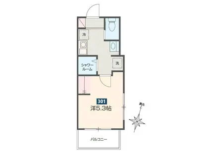 MELDIAかしわ台II(1K/3階)の間取り写真