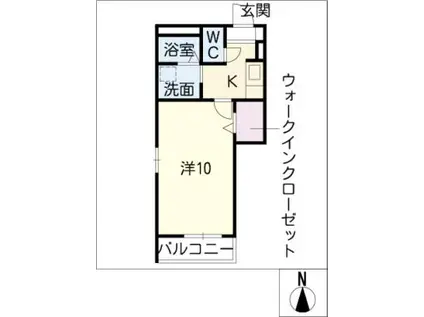 リゾ上石川(1K/1階)の間取り写真