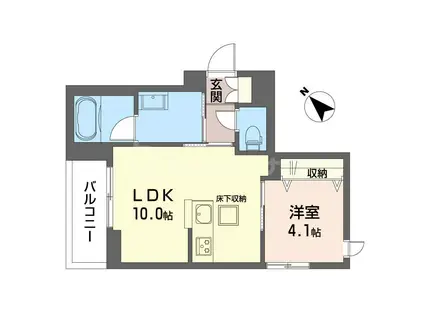 セルディーナ西千葉(1LDK/1階)の間取り写真