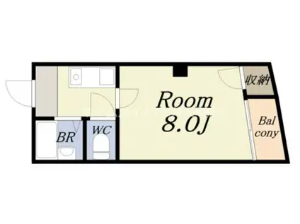 ル・パラ九条(1K/2階)の間取り写真