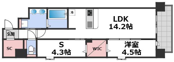 DRAW上本町(1SLDK/2階)の間取り写真