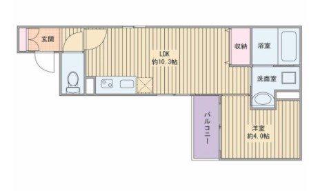 ALMO姫路駅前(1LDK/5階)の間取り写真