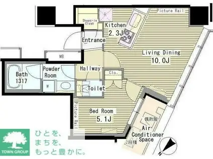MY TOWER RESIDENCE(1LDK/11階)の間取り写真