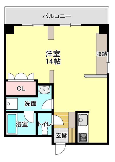 ワルツ元浜(ワンルーム/5階)の間取り写真