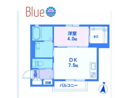 アルフラット(1DK/1階)の間取り写真