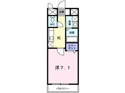 アーバン御陵(1K/2階)の間取り写真