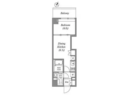 ラクレイス横濱関内(1DK/9階)の間取り写真
