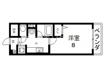 アルカンシェル(1K/3階)の間取り写真