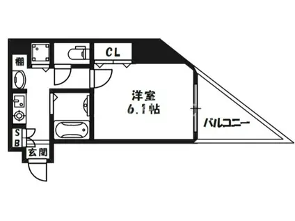 グローディア天満橋(1K/3階)の間取り写真