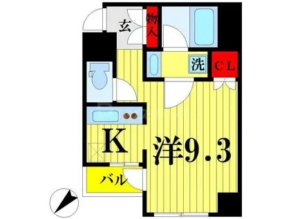 コーポ向島(ワンルーム/9階)の間取り写真