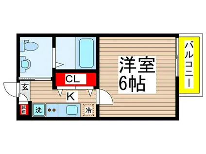 ティエラ船橋(1K/2階)の間取り写真