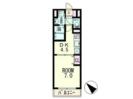 MUSE COURT南草津(1DK/5階)の間取り写真