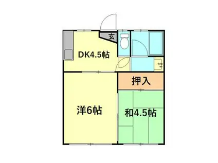 サングローリー(2DK/2階)の間取り写真