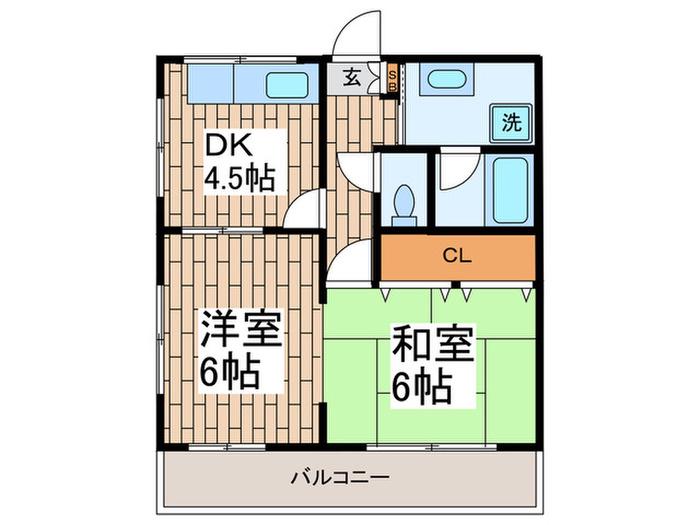 鳴島ビル(2DK/5階)の間取り写真