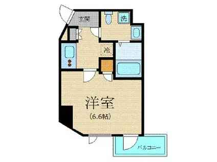 ヴェルト新宿イースト(1K/1階)の間取り写真