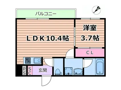 グランエピ(1LDK/3階)の間取り写真