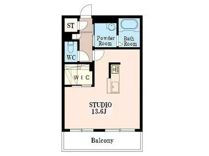 ドメイン16(ワンルーム/2階)の間取り写真