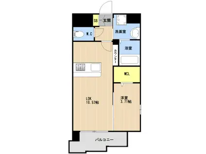 LIBTH美栄橋(1LDK/2階)の間取り写真