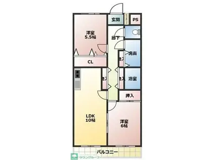 ロイヤルメゾンⅣ(2LDK/5階)の間取り写真