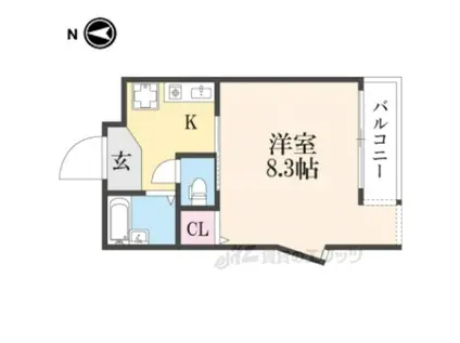 コーポサンフラワーB(1K/2階)の間取り写真