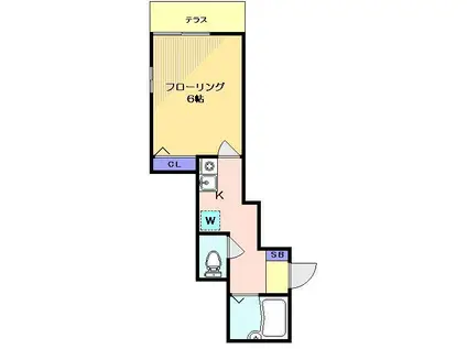 Α-CREST(1K/1階)の間取り写真