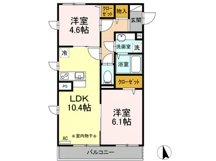 ロゼッタ(2LDK/3階)の間取り写真